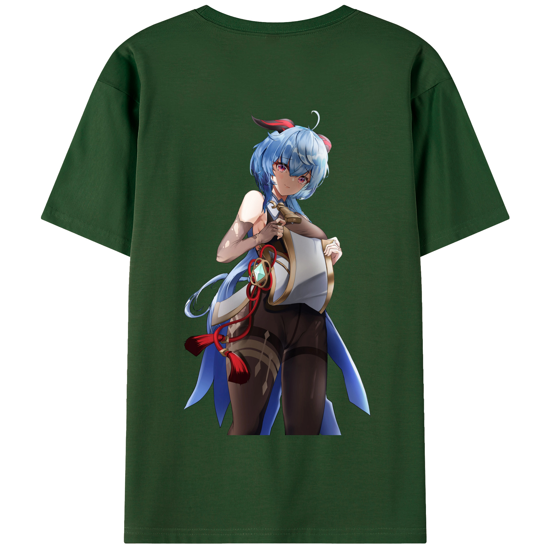 げんし神 甘雨 かんう genshin Ganyu 綿100％半袖Tシャツ（背面プリント）